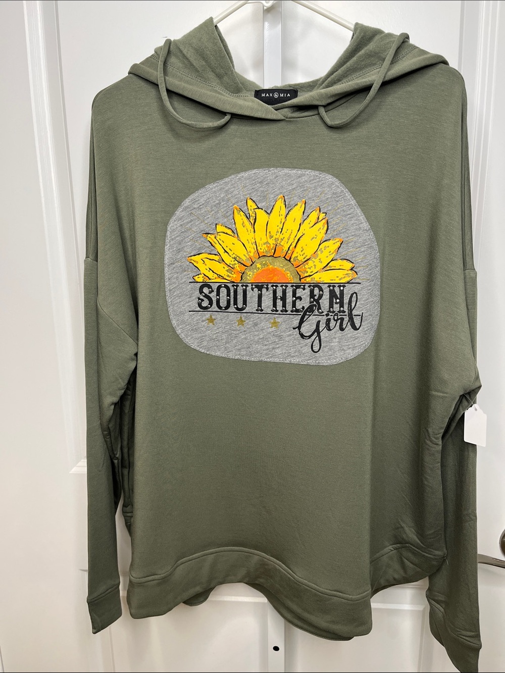 Upcycled Max & Mia Southern Girl One-of-a-Kind Women’s Olive Pullover XL